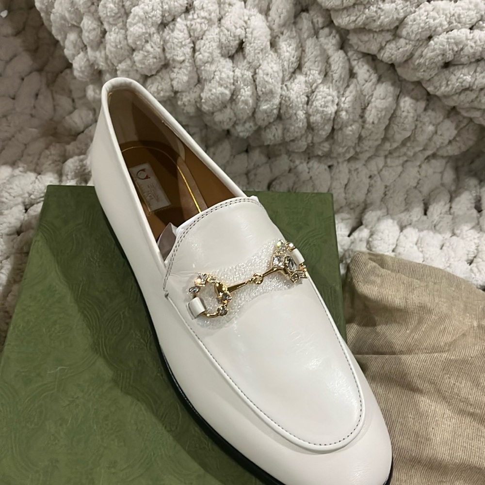 Gucci Leather Crystal Moc